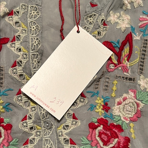 Johnny Was Gray Tunic with Vibrant Embroidery - Picture 4 of 4
